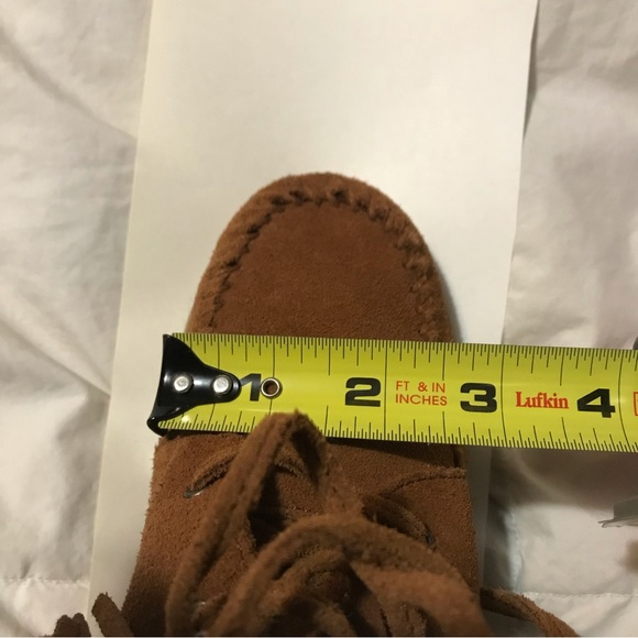 Buckskin Minnetonka Wedge Heeled Boots - Picture 5 of 5